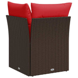 Garden Sofa with Cushion Brown 62 x 62 x 69cm Poly Rattan