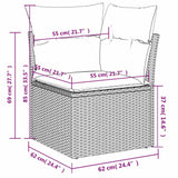 Garden Sofa with Cushion Brown 62 x 62 x 69cm Poly Rattan
