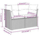 Garden Sofa with Cushion Brown 124 x 62 x 69cm Poly Rattan