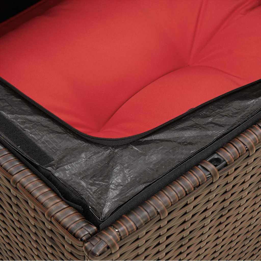 Garden Sofa with Cushion Brown 55 x 62 x 69 cm Poly rattan