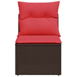 Garden Sofa with Cushion Brown 55 x 62 x 69 cm Poly rattan