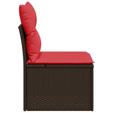 Garden Sofa with Cushion Brown 55 x 62 x 69 cm Poly rattan