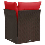 Garden Sofa with Cushion Brown 62 x 62 x 69 cm Poly rattan