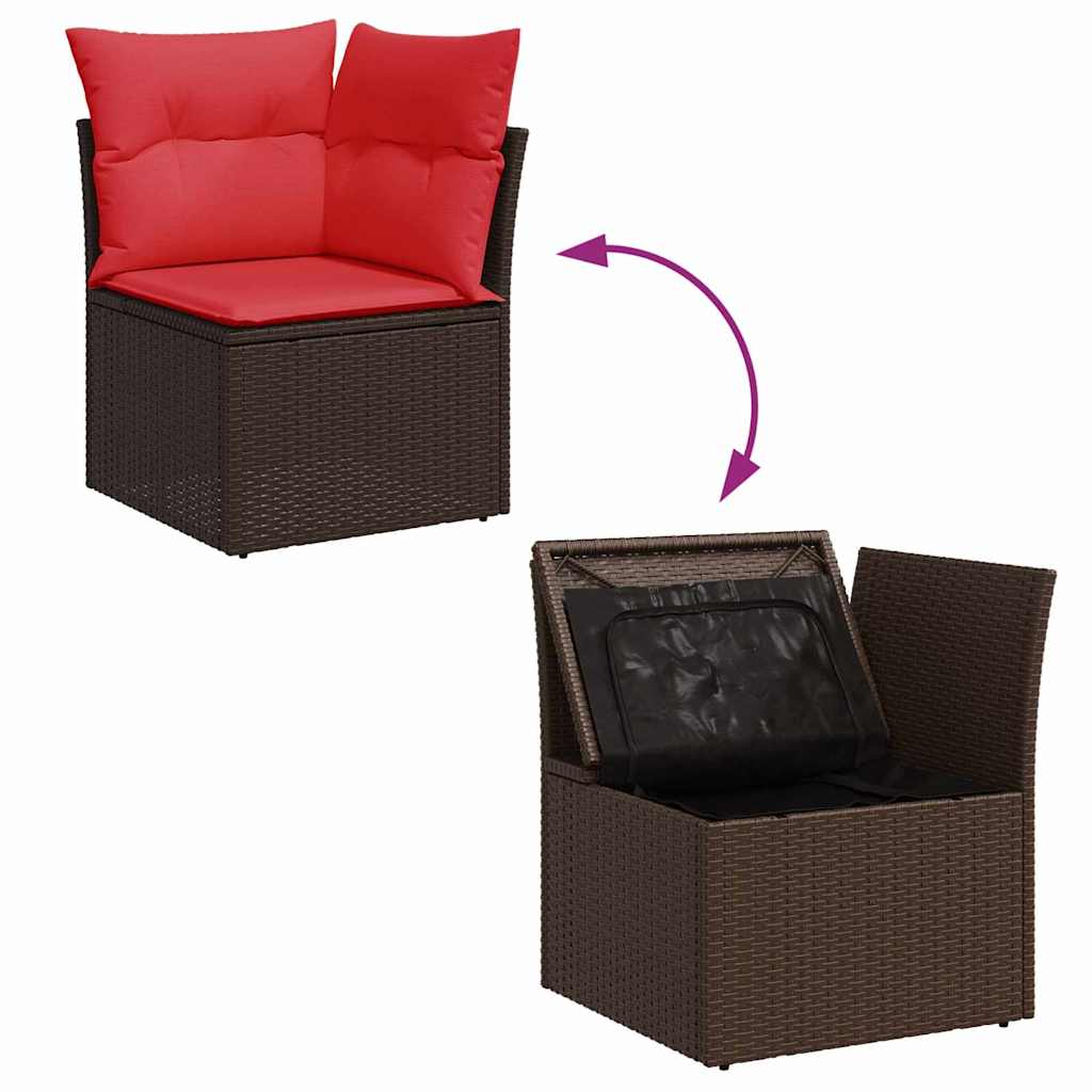 Garden Sofa with Cushion Brown 62 x 62 x 69 cm Poly rattan
