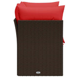 Garden Sofa Brown and red 124 x 62 x 69 cm Poly rattan