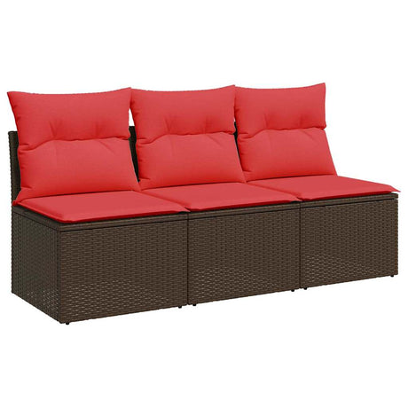 Garden Sofa with Cushion Brown 165 x 62 x 69 cm Poly rattan
