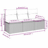 Garden Sofa with Cushion Brown 165 x 62 x 69 cm Poly rattan