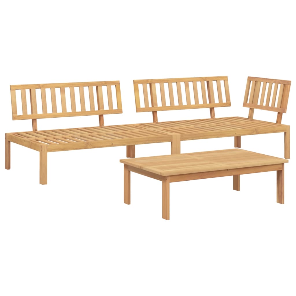 vidaXL 3 Piece Garden Pallet Sofa Set Solid Wood Acacia