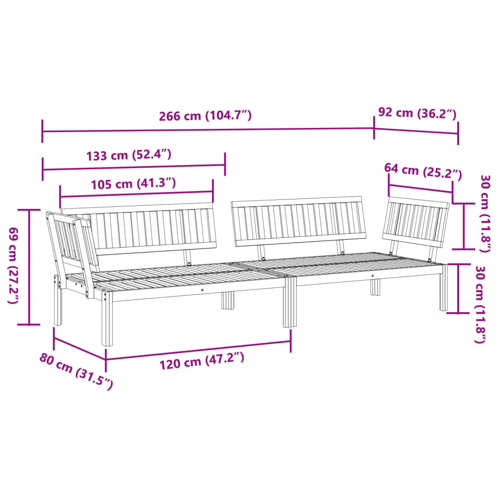 Garden Pallet Corner Sofas 2 pcs Solid Wood Acacia