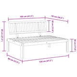 Garden Pallet Middle Sofa Solid Wood Acacia