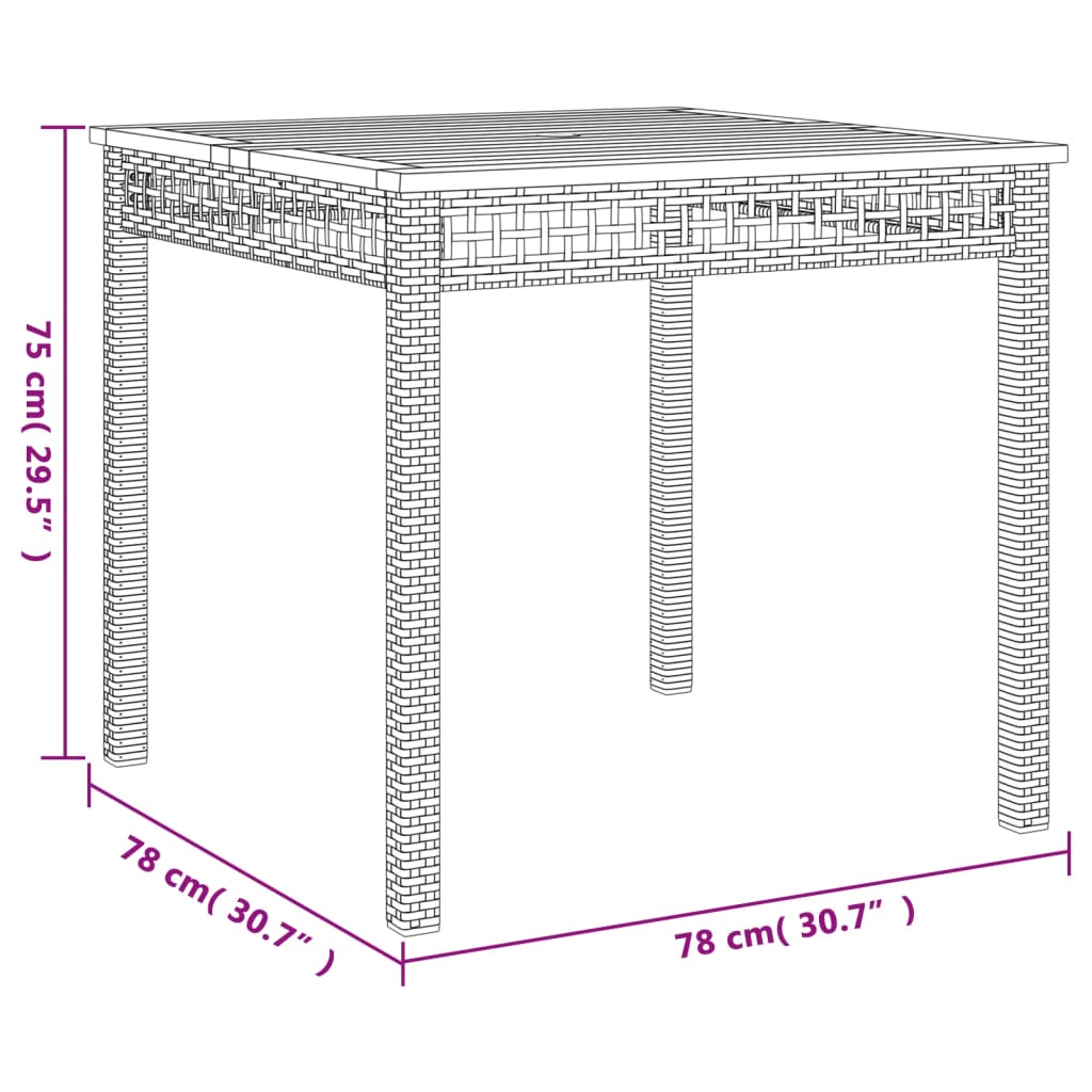 3 Piece Garden Dining Set with Cushions Black Poly Rattan