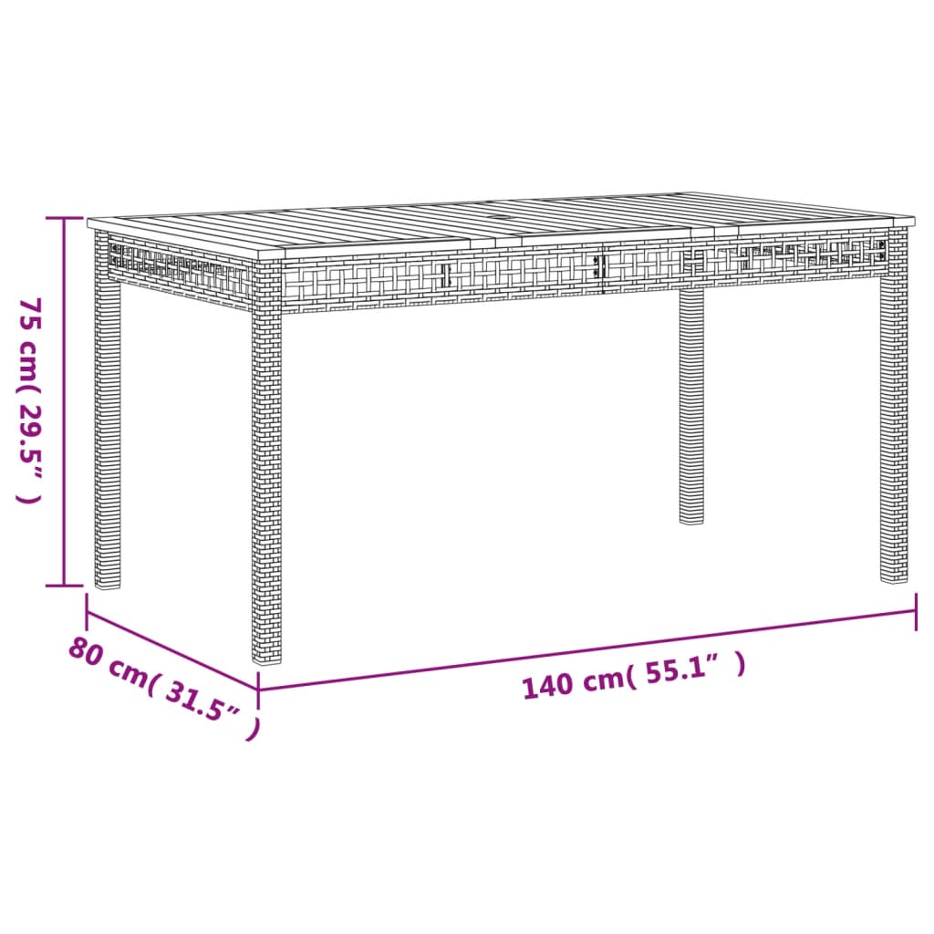 5 Piece Garden Dining Set with Cushions Grey Poly Rattan