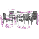 7 Piece Garden Dining Set with Cushions Beige Poly Rattan