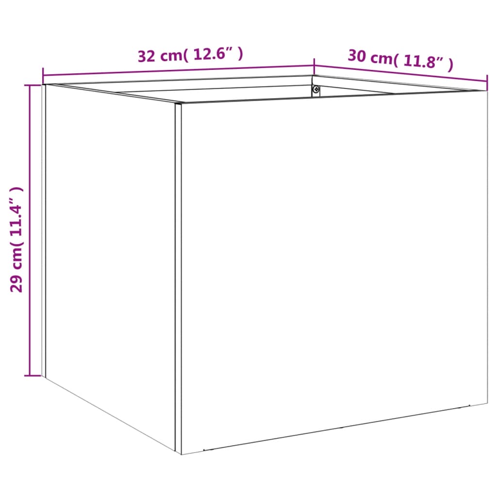 Planter White 32x30x29 cm Steel