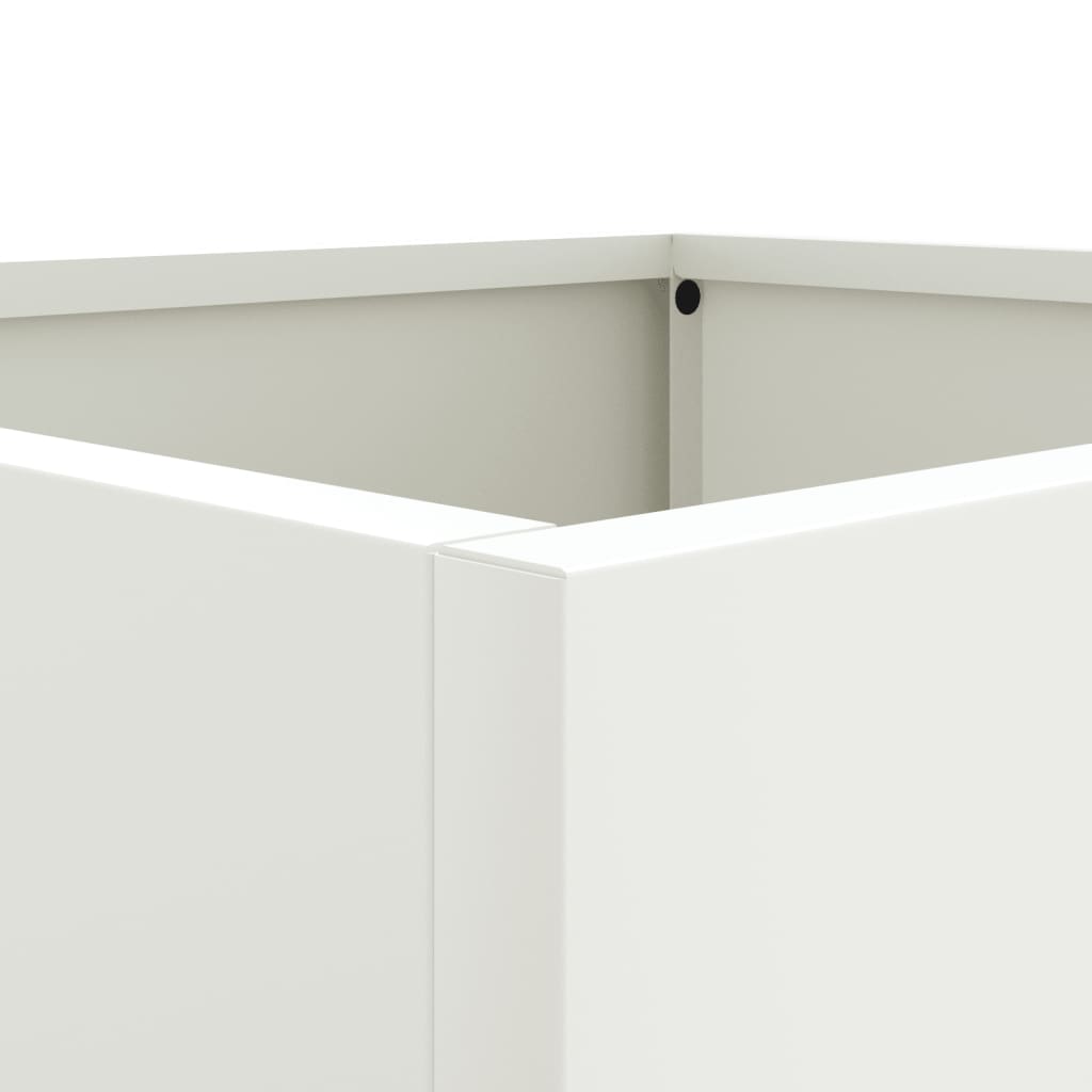 Planters 2 pcs White 32x30x29 cm Steel
