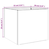 Planters 2 pcs White 32x30x29 cm Steel