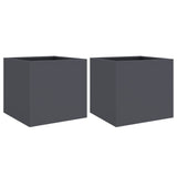 Planters 2 pcs Anthracite 32x30x29 cm Steel