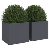 Planters 2 pcs Anthracite 32x30x29 cm Steel