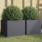 Planters 2 pcs Anthracite 32x30x29 cm Steel