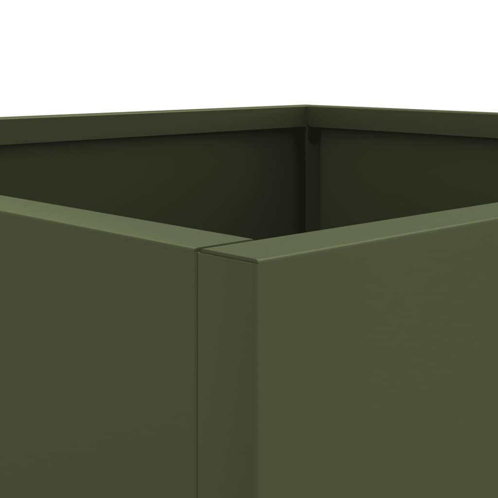 Planter Olive Green 32x30x29 cm Steel