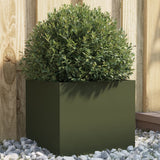 Planter Olive Green 32x30x29 cm Steel