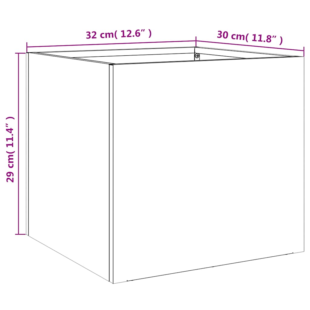 Planters 2 pcs Silver 32x30x29 cm Galvanised Steel