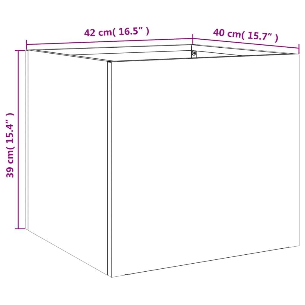 Planter White 42x40x39 cm Steel