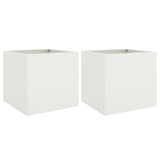 Planters 2 pcs White 42x40x39 cm Steel