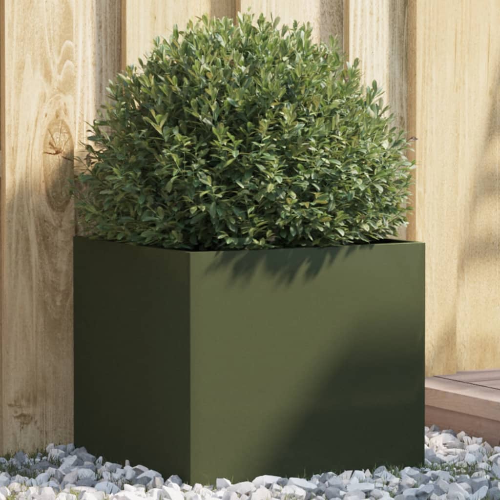 Planter Olive Green 42x40x39 cm Steel