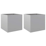 Planters 2 pcs Silver 42x40x39 cm Galvanised Steel