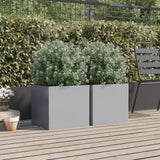 Planters 2 pcs Silver 42x40x39 cm Galvanised Steel