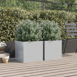 Planters 2 pcs Silver 42x40x39 cm Galvanised Steel