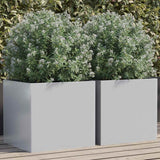 Planters 2 pcs Silver 42x40x39 cm Galvanised Steel