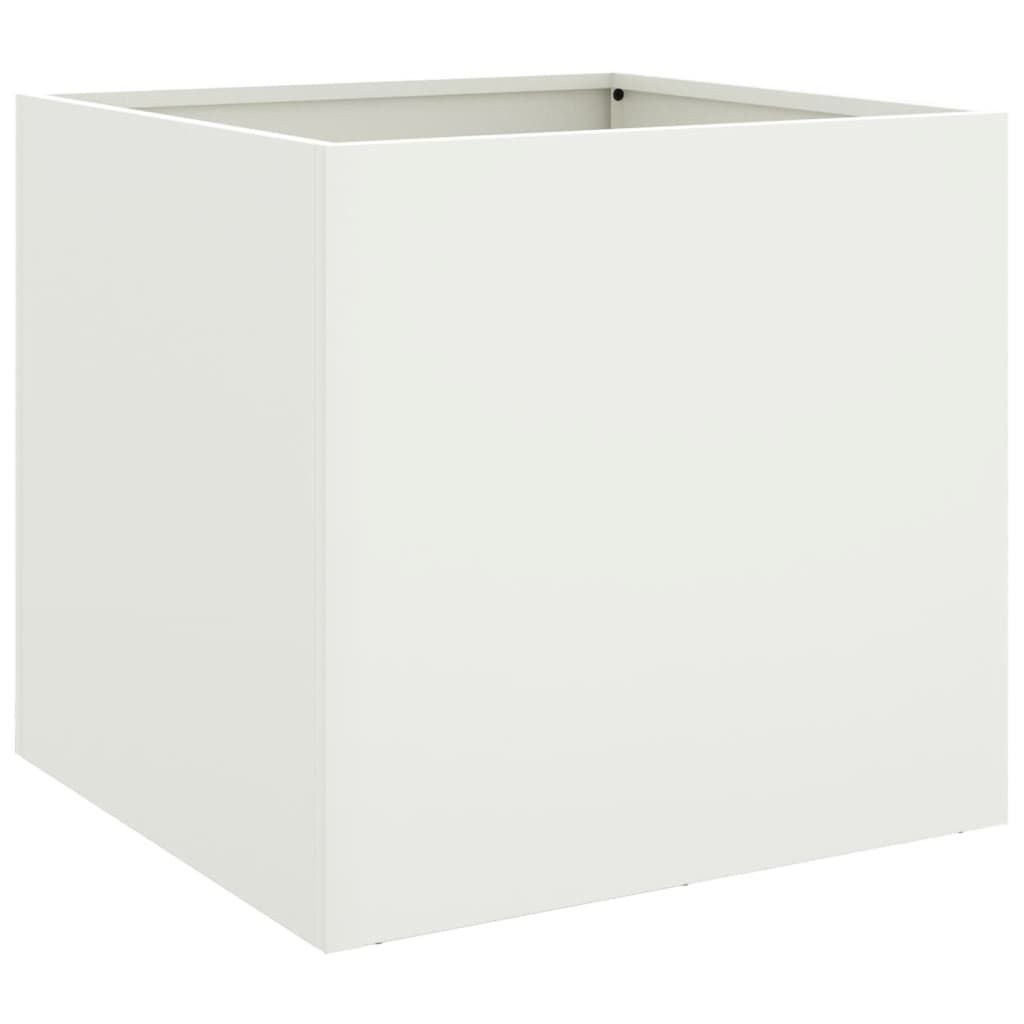 Planter White 49x47x46 cm Steel