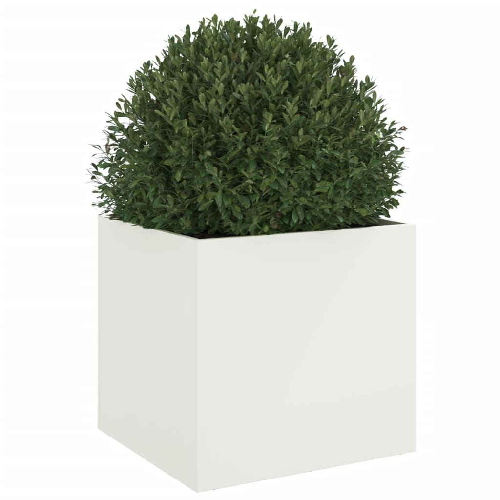 Planter White 49x47x46 cm Steel