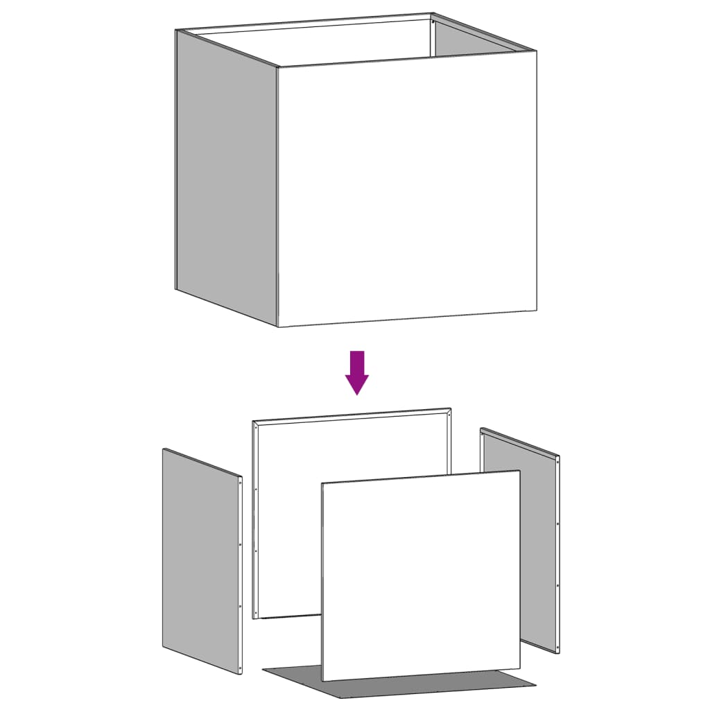 Planter White 49x47x46 cm Steel