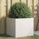 Planter White 49x47x46 cm Steel