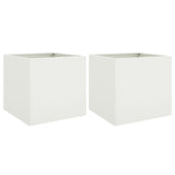 Planters 2 pcs White 49x47x46 cm Steel