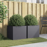 Planters 2 pcs Anthracite 49x47x46 cm Steel