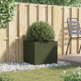 Planter Olive Green 49x47x46 cm Steel