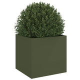 Planter Olive Green 49x47x46 cm Steel