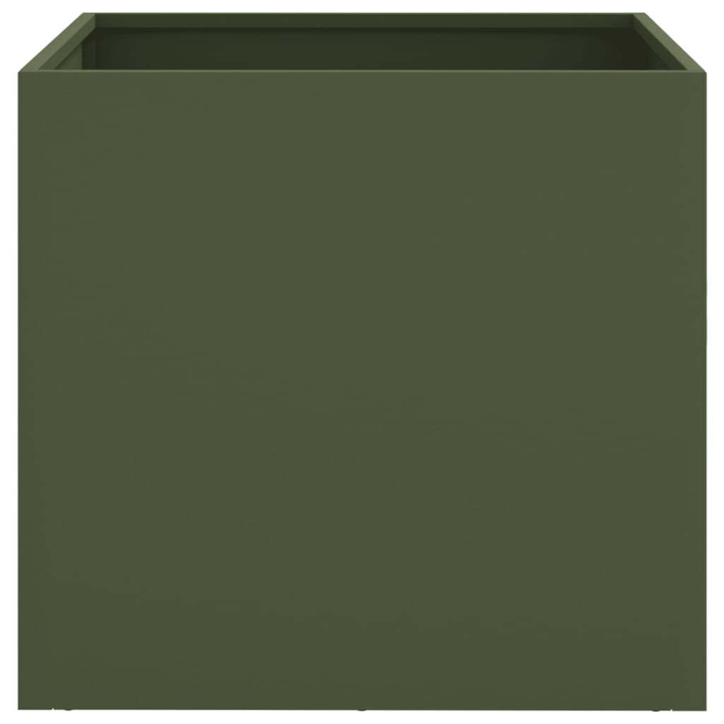 Planter Olive Green 49x47x46 cm Steel