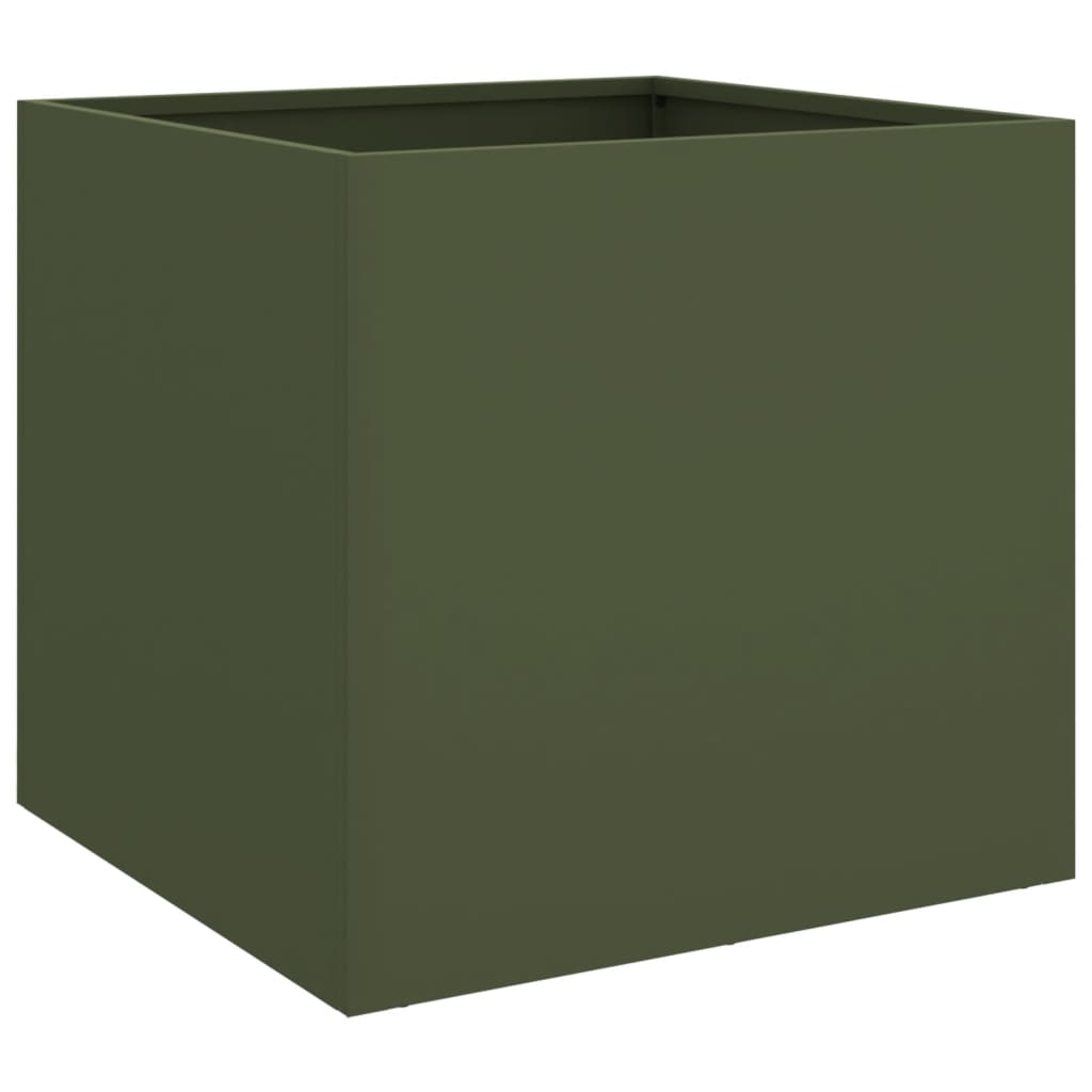 Planter Olive Green 49x47x46 cm Steel