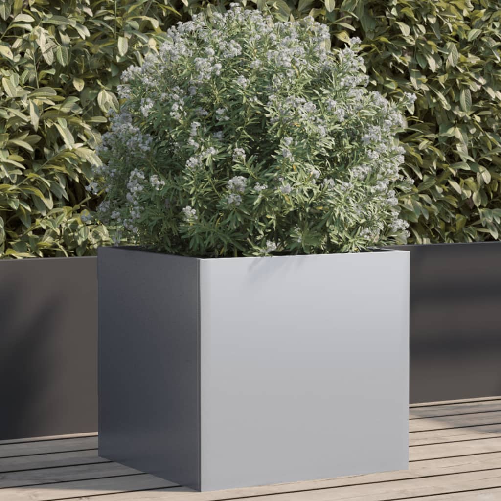 Planter Silver 49x47x46 cm Galvanised Steel