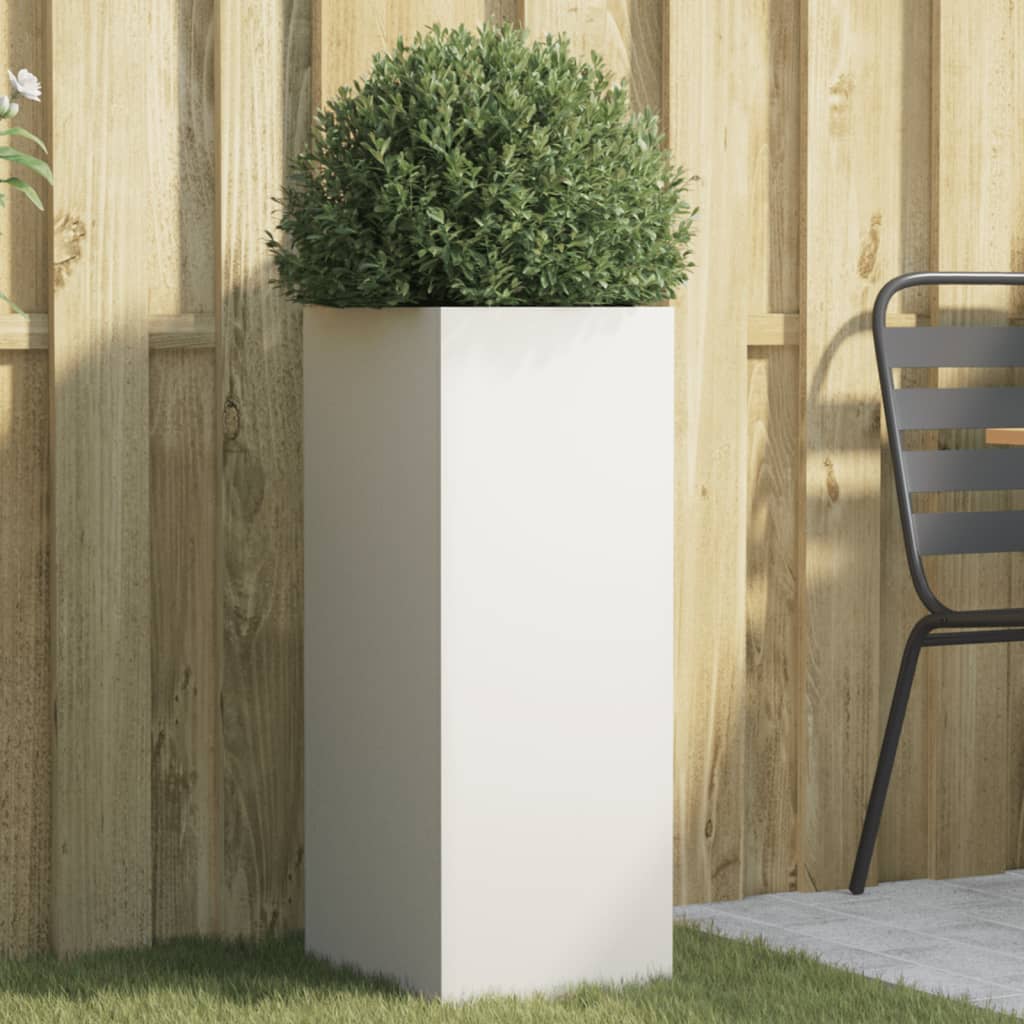 Planter White 32x29x75 cm Steel