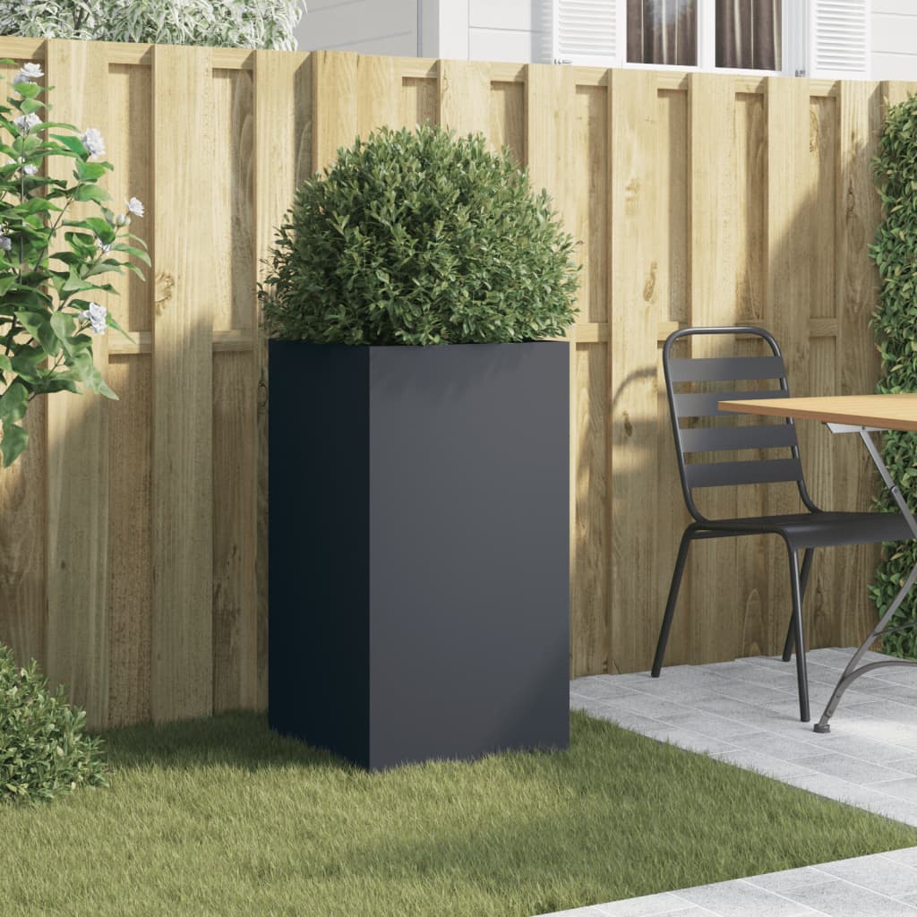 Planter Anthracite 42x38x75 cm Steel