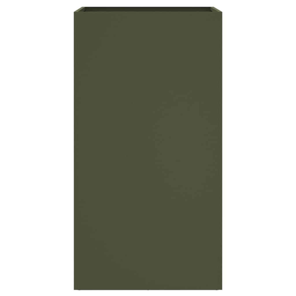 Planter Olive Green 42x38x75 cm Steel