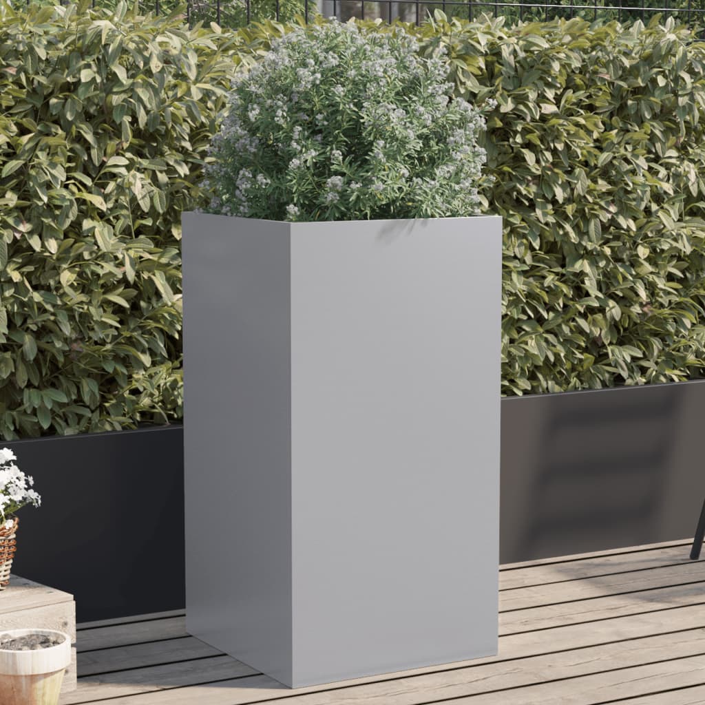 Planter Silver 42x38x75 cm Galvanised Steel