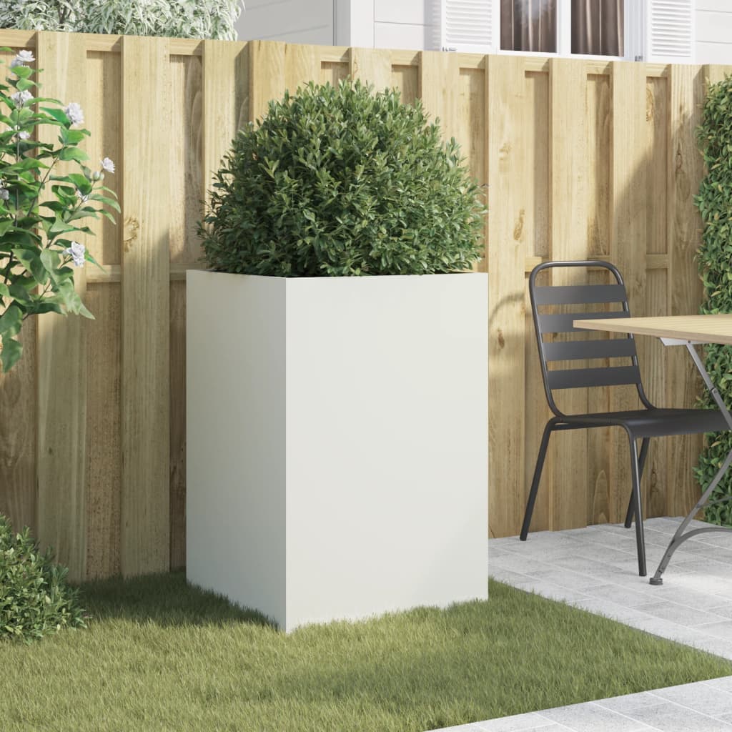 Planter White 52x48x75 cm Steel