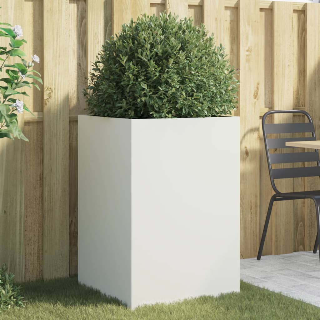 Planter White 52x48x75 cm Steel